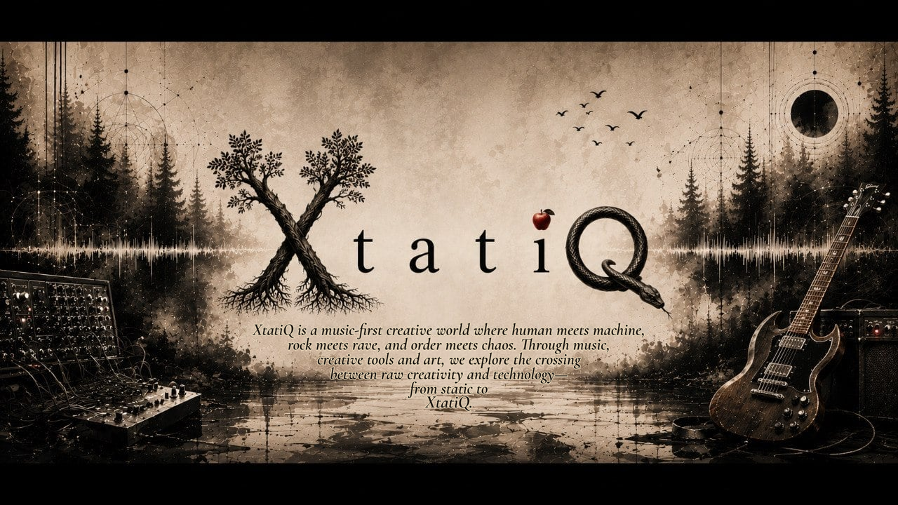 XtatiQ is a music-first creative world where human meets machine, rock meets rave, and order meets chaos. Through music, creative tools and art, we explore the crossing between raw creativity and technology—from static to XtatiQ.